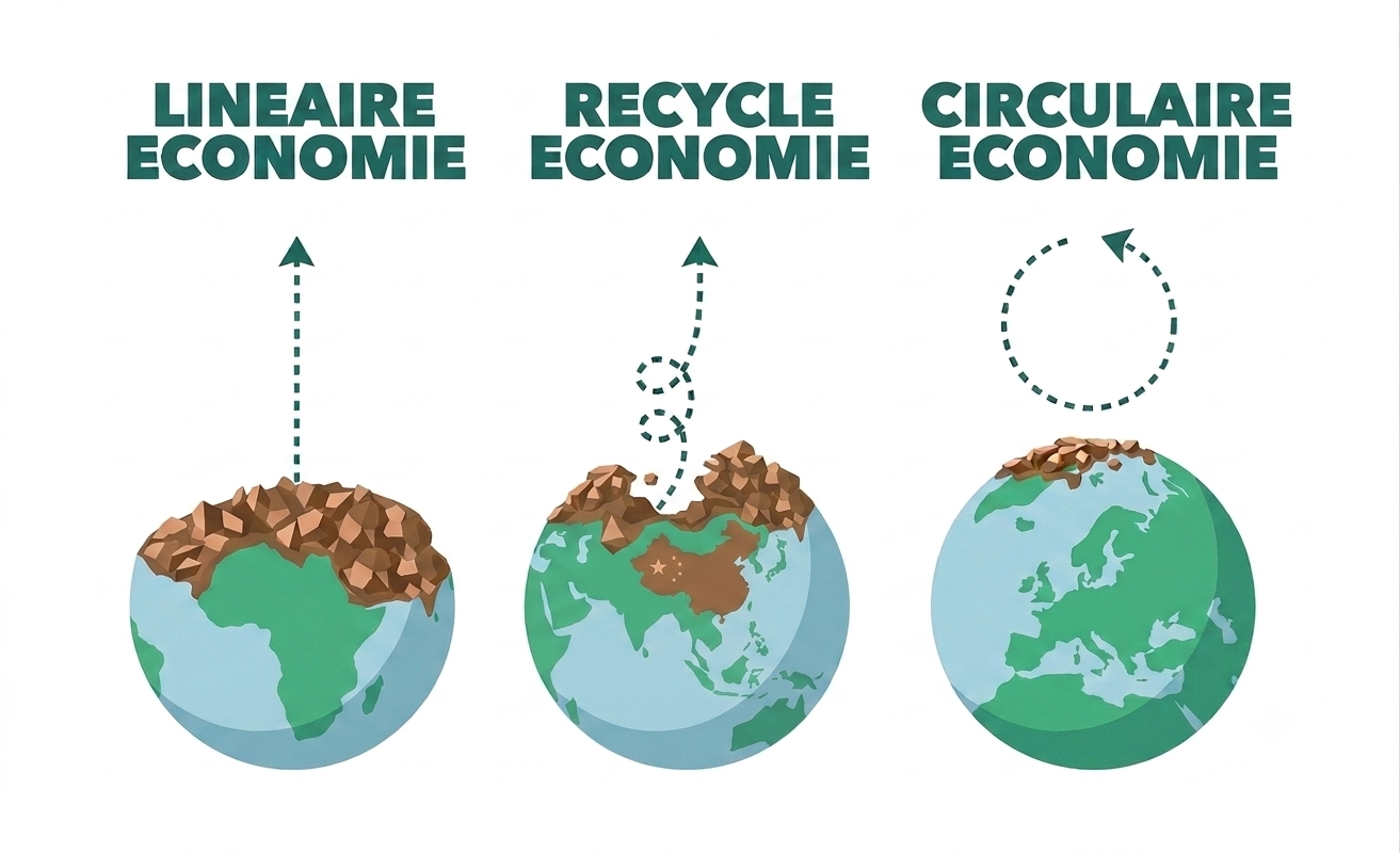 Lineaire, recycling en circulaire economie vergeleken